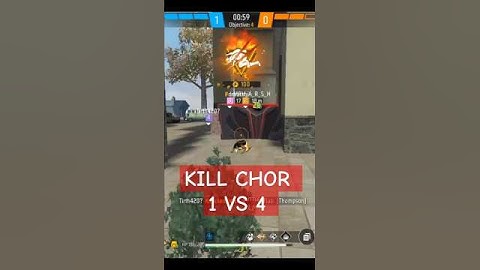 1 vs 4 Kill Chor CS-Rank 🤣 🤣🤣 #shorts #freefire #killchor #clutch #thompson #shocking