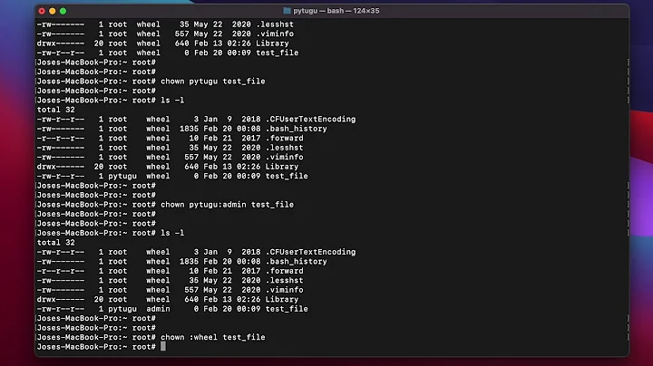 Mac OS Terminal - chown