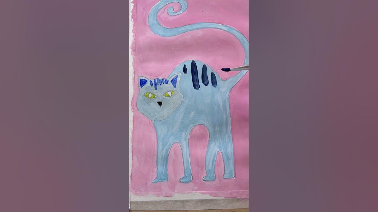 easy-painting-idea-how-to-paint-a-cat-drawing-tutorial-youtube