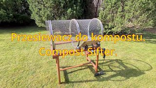 Przesiewacz do kompostu napędzany wiertarką. Bosch GSB212 RCT drill driven compost sifter.