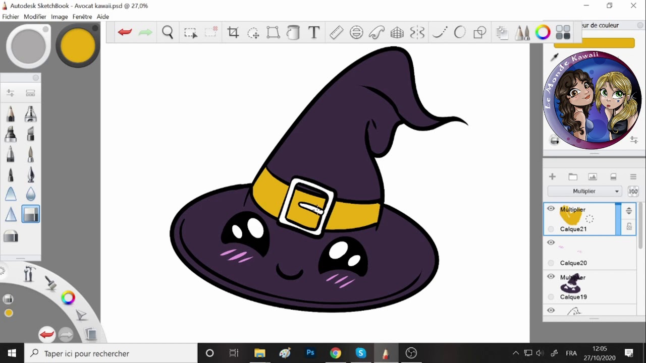 TUTO : Comment Dessiner un Chapeau de Sorcière Kawaii ! - YouTube
