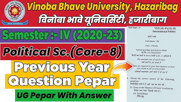 VBU UG Semester 4 Political Science Core 8 Previous year Question Paper With Answer Session 2017-20