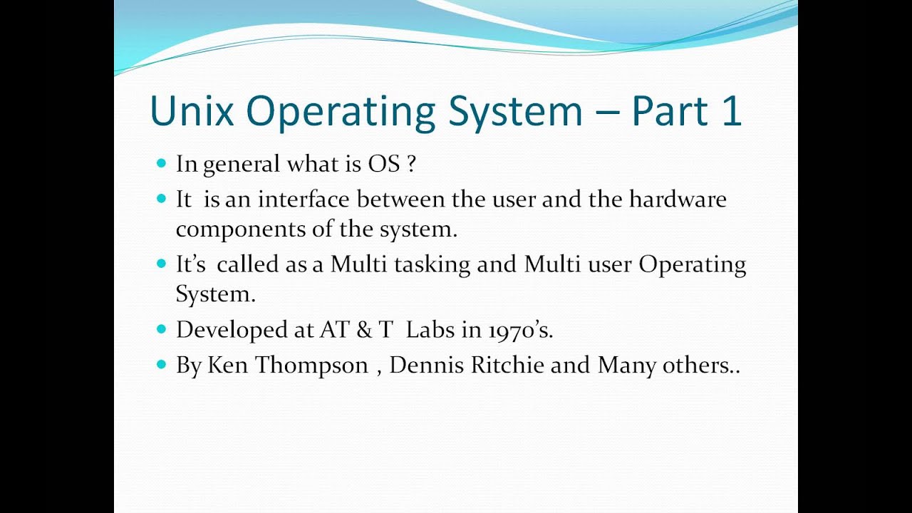 Unix Tutorial Part 1,Unix Operating System - YouTube