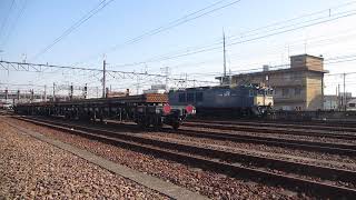 発待ちEF641000貨物とEF65PF貨物到着　新小岩