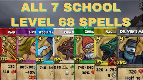 Wizard101 All 7 School Level 68 Spells (2024)
