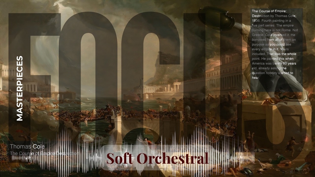 Focus - Soft Orchestral with Old Masters | Cole · The Course of Empire Destruction & others