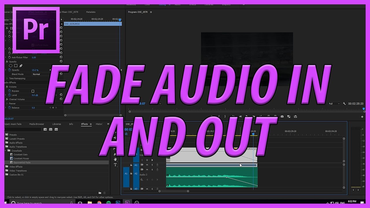 premiere elements pro fade out audio