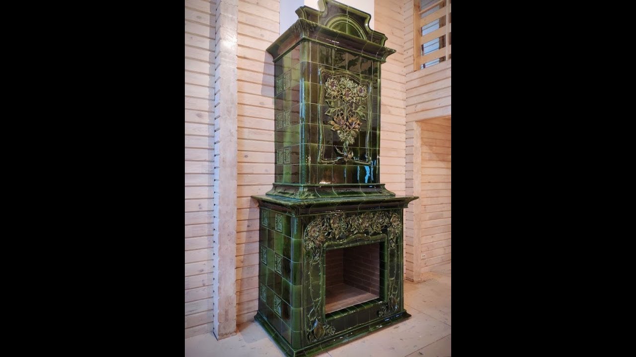 Изразцовый камин в стиле арнуво Шиповник. Русская майолика - YouTube
