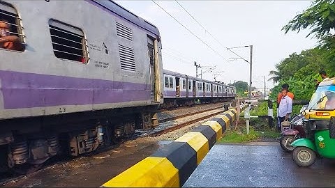 Parallel Crossing : Different Model of EMU Local Train Dangerous & Furious Skipped at Railgate