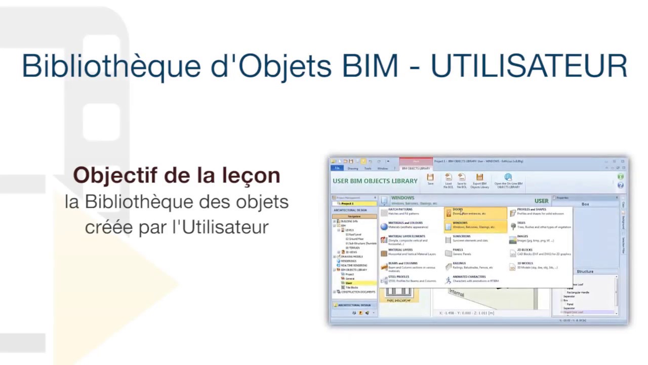 Tutoriel Vidéo de Edificius - Bibliothèque d'Objets BIM - UTILISATEUR ...
