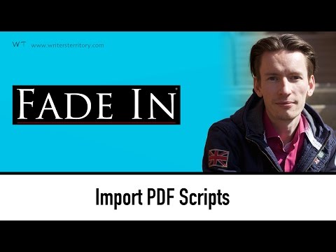 Easy pdf screenplay import with Fade In (Tutorial
