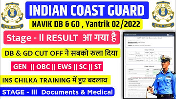 COAST GUARD NAVIK DB/GD FINAL RESULT OUT,COAST GUARD  DB/GD STAGE 2 CUT OFF,COAST GUARD MERIT LIST