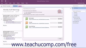 OneNote 2016 Tutorial Synching Notebooks Microsoft Training