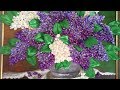 DIY/МК/ Как сделать подарочную картину "Букет сирени". Gift painting "Lilac Bouquet" - kanzashi