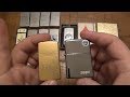 My Zippo Slim Collection & How To Date The Old Ones...SMALL ZIPPO LIGHTERS !!!