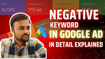 What Is negative keyword in google ad  tutorial #googleadstutorial  #googleadwords #negativekeywords