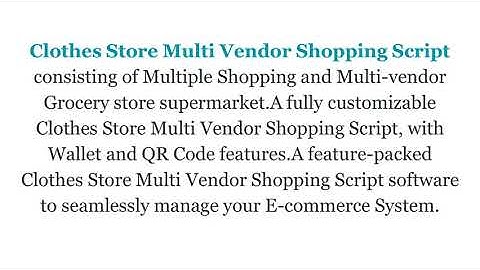 Clothes Store Multi Vendor Script - DOD