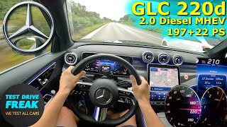 2023 Mercedes GLC 220d 4MATIC 197+23 PS TOP SPEED GERMAN AUTOBAHN DRIVE POV