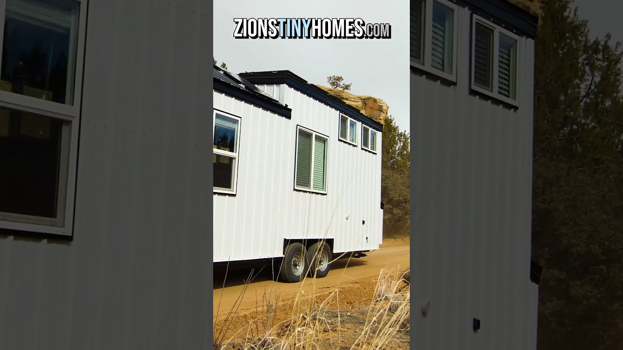 Tiny Home Driving Through Canyon