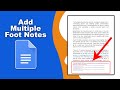How to add multiple footnotes in google docs