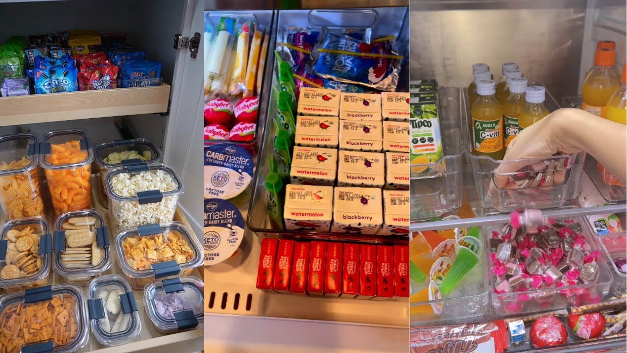 Food Restocking Satisfying Random Restock, Food restock, Organizing & Cleaning ASMR ...
