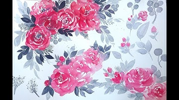 Watercolour red roses by Hello Clarice Watercolour