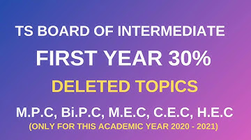 TS INTER FIRST YEAR DELETED SYLLABUS || ACADEMIC YEAR 2020-2021|| ALL GROUPS || BY NGPPHYSICS