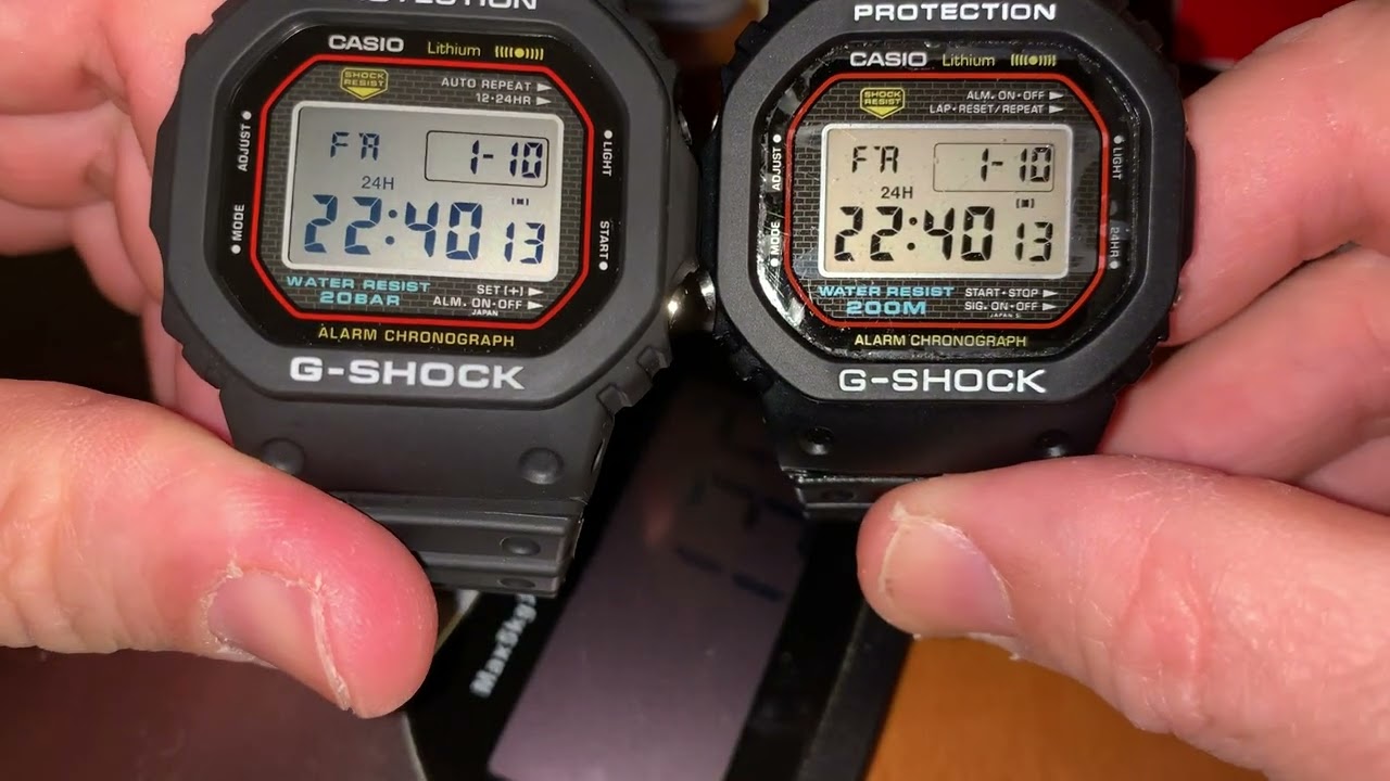 G-Shock DW-5000R (year 2024) - quick review and compare with the DW-5000C (year 1983)