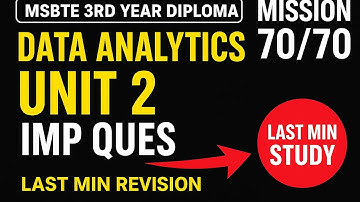 Data Anaytics-315326- Unit  No-2- Imp question #exam #kscheme #dataanalytics #msbte #msbteexam #data