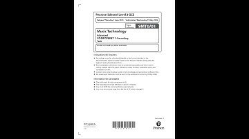PEARSON EDEXCEL A LEVEL MUSIC TECHNOLOGY PAPER 1 2023  (9MT0/01: COMPONENT 1: Recording Task)