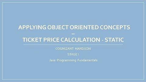 Ticket Price Calculation - Static | Java Programming Fundamentals | Cognizant Handson