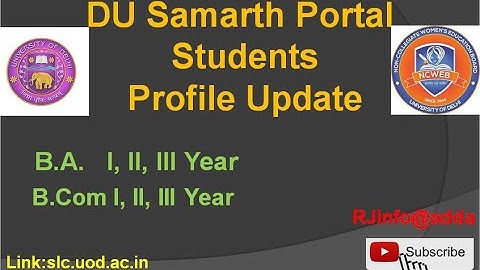 DU Samarth Portal Students Profile Update