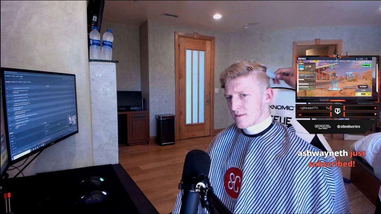Tfue gets haircut while streaming