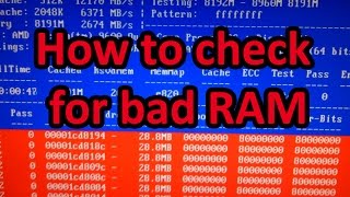 Is Your Computer Crashing?  You May Have Bad RAM.  How To Test for Faulty Memory.