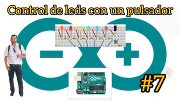 Curso de Arduino | (video 7) | control de 8 leds con un pulsador