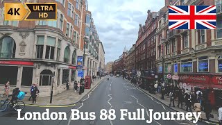[4K] London 🇬🇧 double decker bus ride 2023 | route 88 Clapham to Parliament hill fields Full Journey