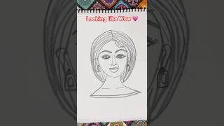 Pretty Girl Face Drawing | Easy Face Drawing | How To Draw Face | Portrait Drawing #shorts #girl