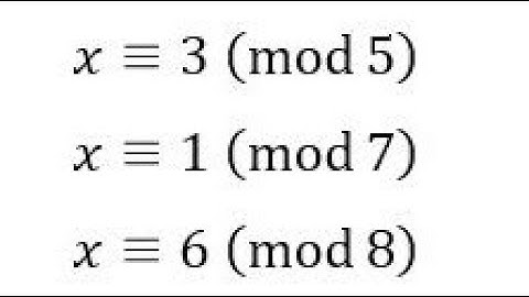 Chinese Remainder Theorem