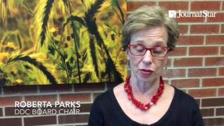 Roberta Parks gives a brief explanation of today's news about more green space coming to #Peoria's r