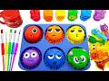 Satisfying Video | DIY How To Make Colorful Sprunki Faces with Balls Candy Cutting ASMR Video
