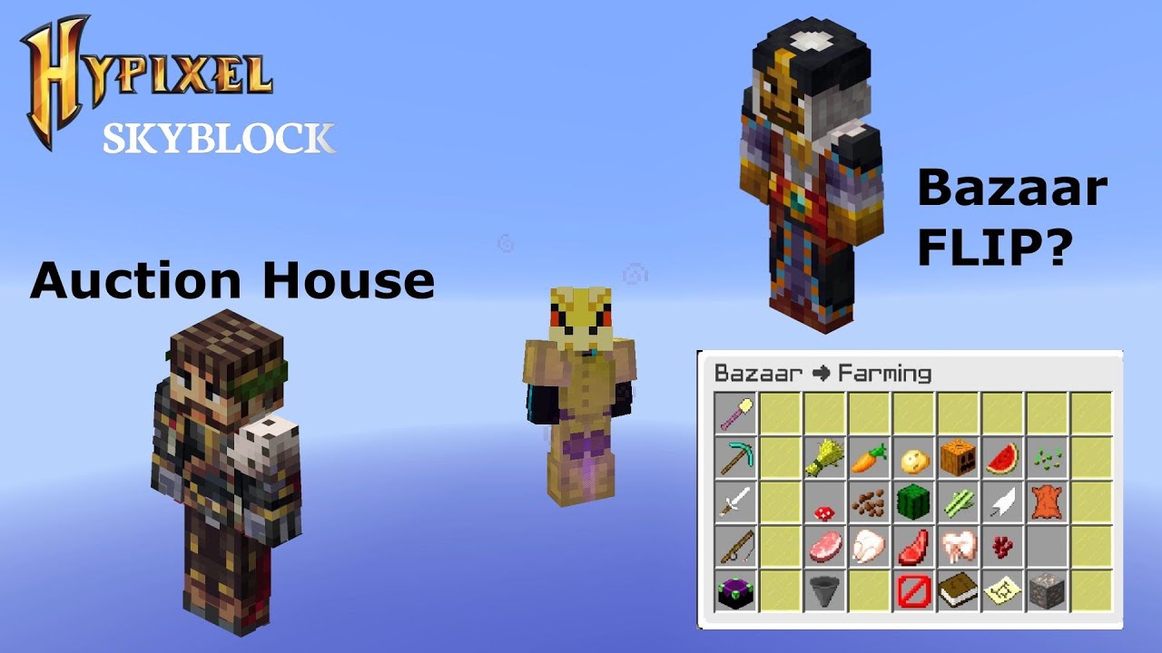 como funciona la Auction House y Bazaar Hypixel Skyblock YouTube