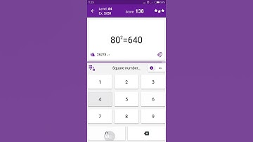 Math Tricks - Training mode - square numbers between 80 and 89 - level 084 (Number Keyboard)