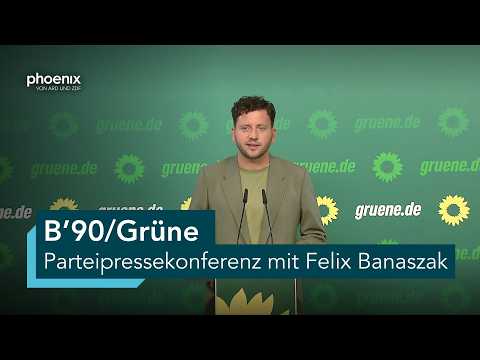 Pressekonferenz von B'90/Grüne mit Felix Banaszak und Einordnung von Prof. Volker Kronenberg