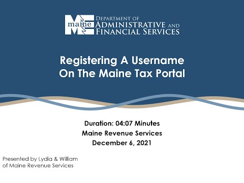 Registering A Username On The Maine Tax Portal