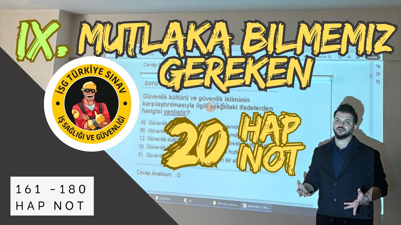9- Mutlaka Bilmemiz Gereken İSG Hap Notlar