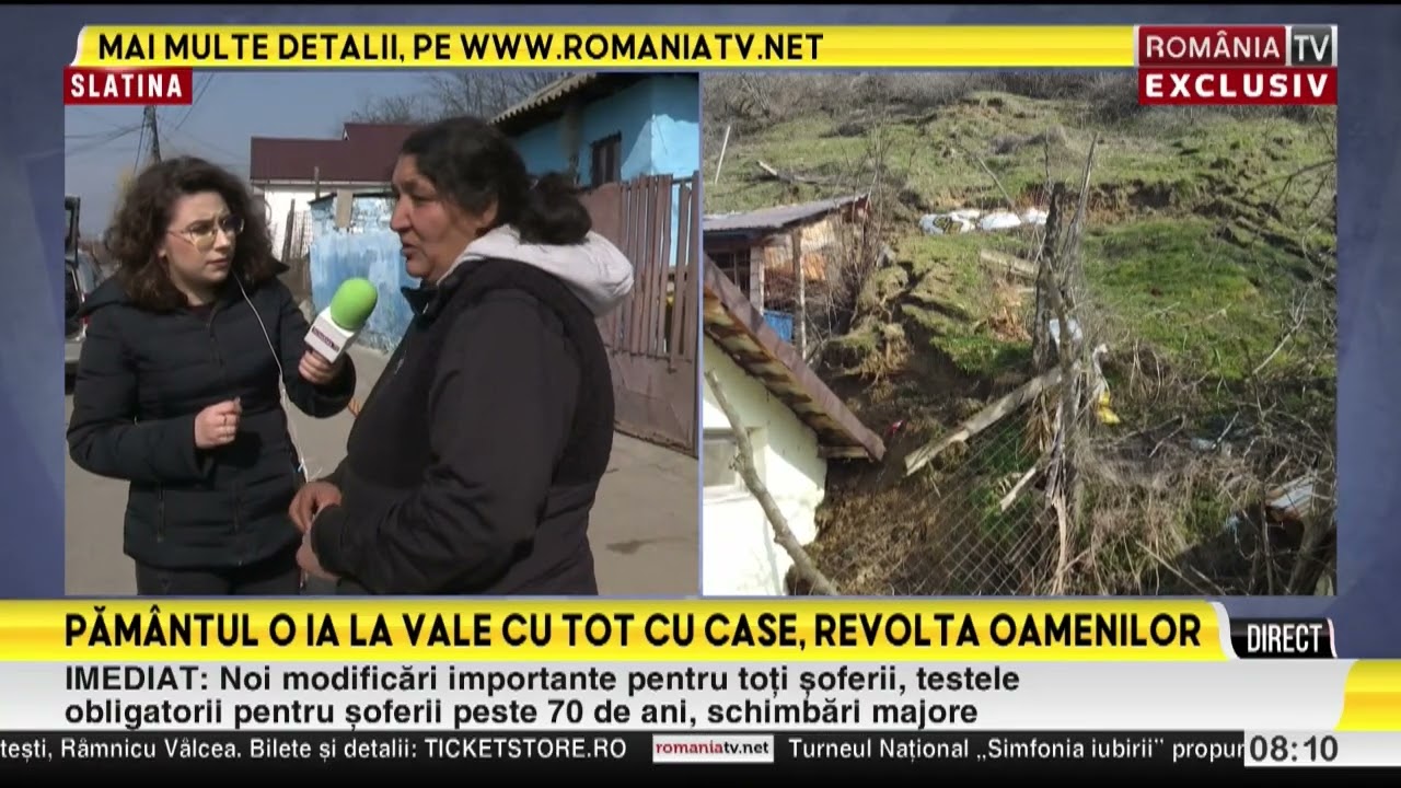 Disperare după alunecarea de teren din Slatina. Zeci de localnicii au rămas pe drumuri