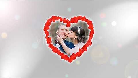 Floating Red Rose Petal Form Heart Shape Frame | Motion Graphics - Envato elements