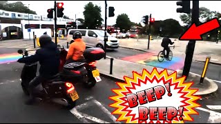 Cyclist Beeped - Justified?
A van driver gives cyclist horn abuse, but whos at fault? Cyclist Beeped - Justified?