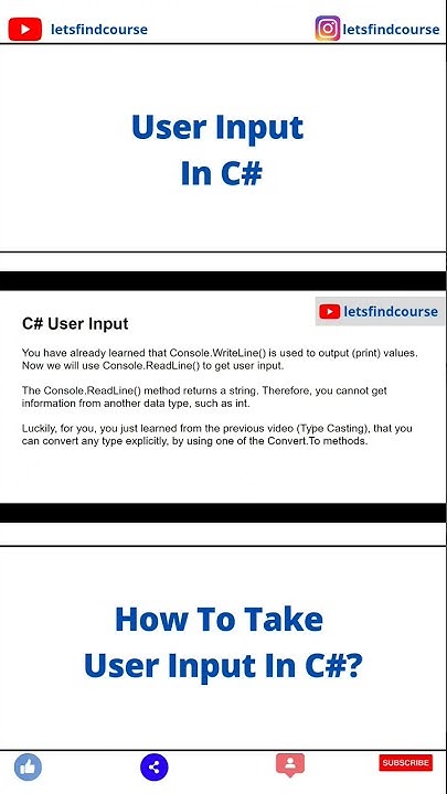 Get User Input In C# | C# User Input #csharp - YouTube