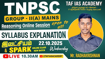 TNPSC GR-II(A) MAINS ONLINE CLASS |  REASONING | SPECIAL INTRODUCTION CLASS